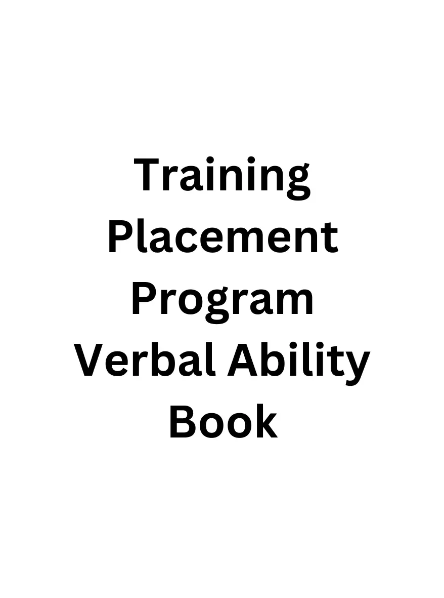 Quantitative Aptitude Book By Training Placement Program Department